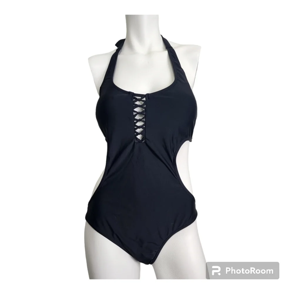 Apollo Black One Piece Swimsuit Size L